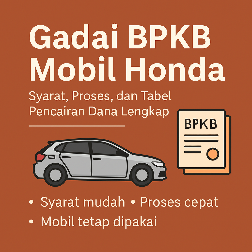 Pinjaman Dana Jaminan BPKB Mobil HONDA 2025 | Cepat dan Terpercaya