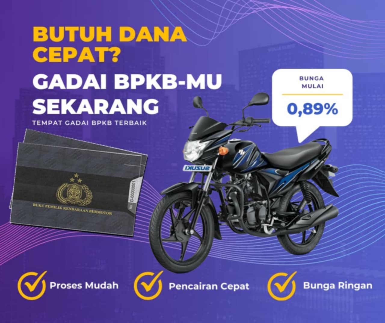 Pinjaman Dana Jaminan Bpkb Motor Suzuki Hayate 125 Dapat Pinjaman Berapa? Seperti Ini Simulasinya
