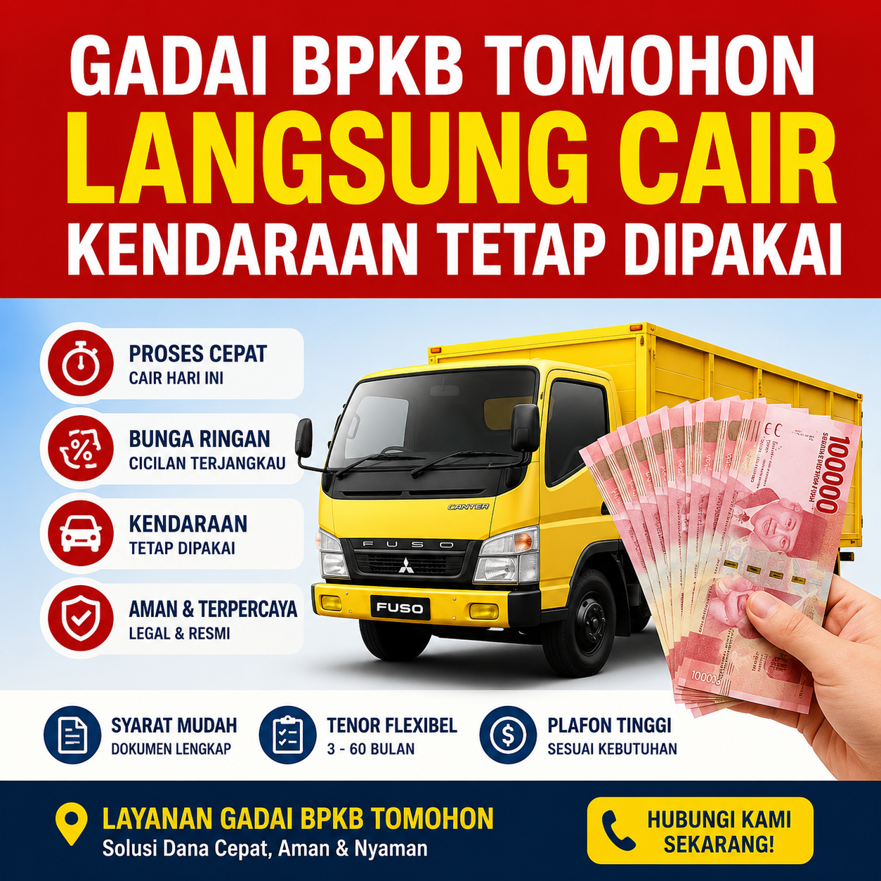 Cari Dana Tunai? Pinjaman Dana Jaminan BPKB Tomohon Bunga Ringan Solusinya