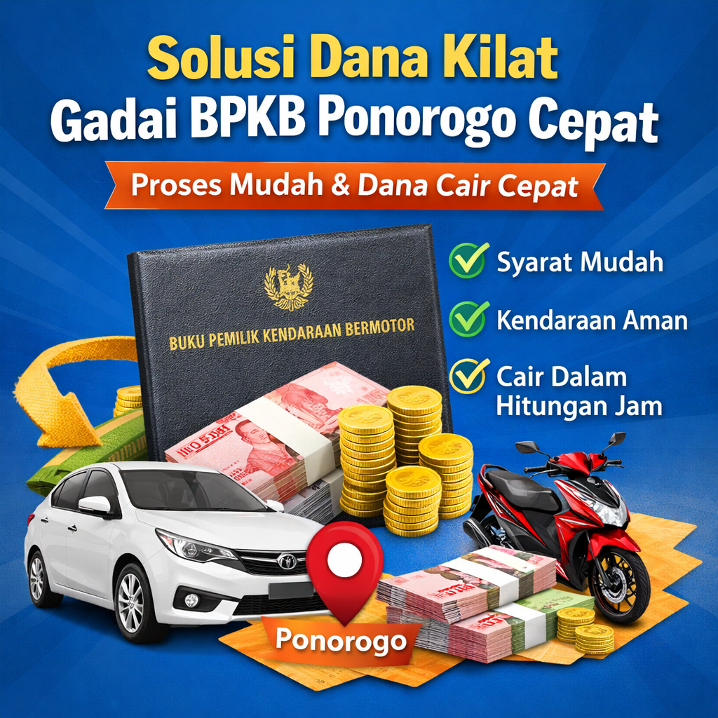 Pinjaman Dana Jaminan BPKB Ponorogo Cepat, Proses Mudah dan Dana Cair