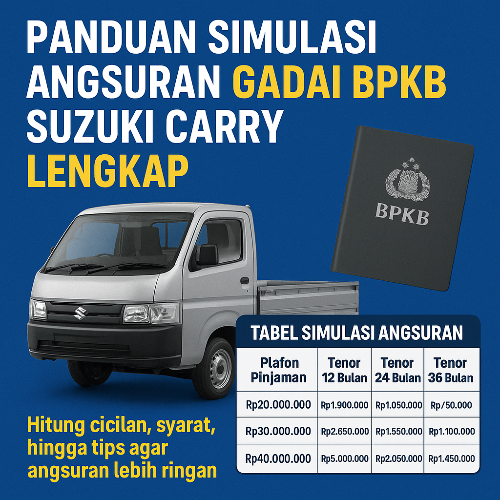 Kalkulator Hitung Pinjaman Dana Jaminan BPKB Suzuki Carry dengan Mudah