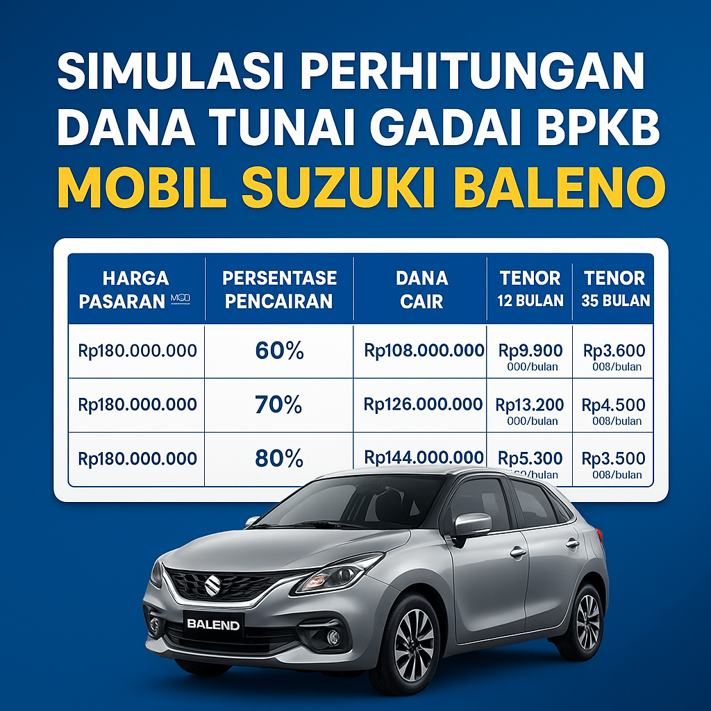 Panduan Lengkap Cara Hitung Pinjaman Dana Jaminan BPKB Suzuki Baleno