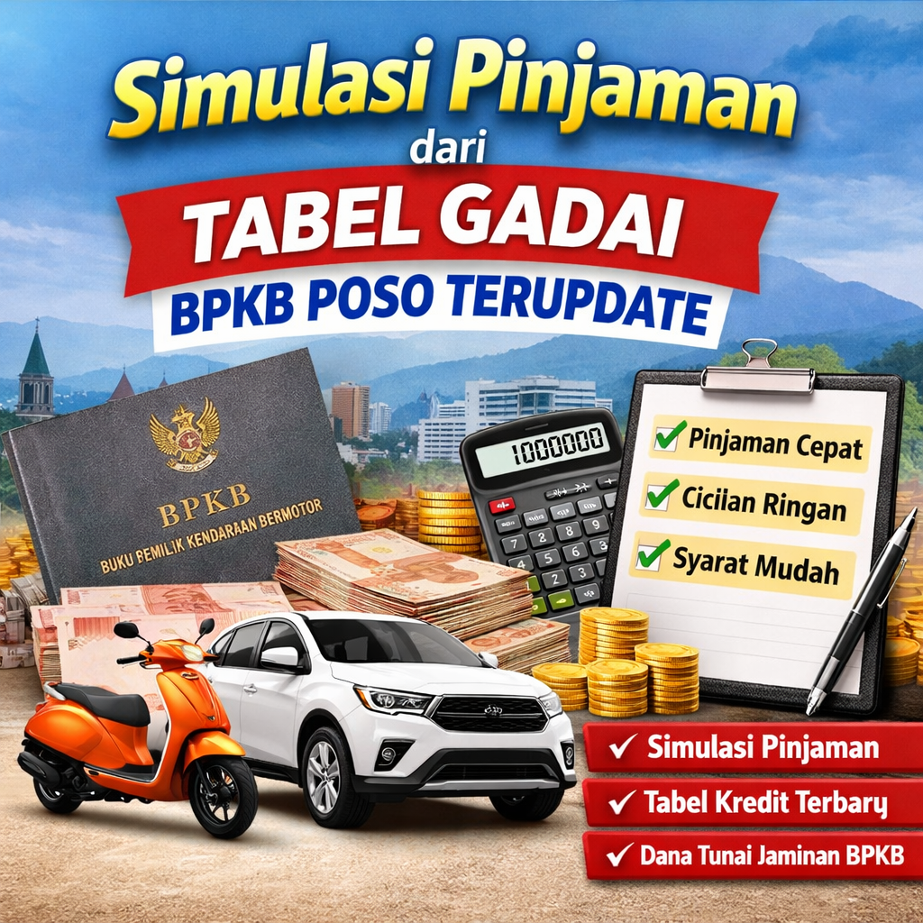 Simulasi Tabel Pinjaman Dana Jaminan BPKB Poso Terbaru