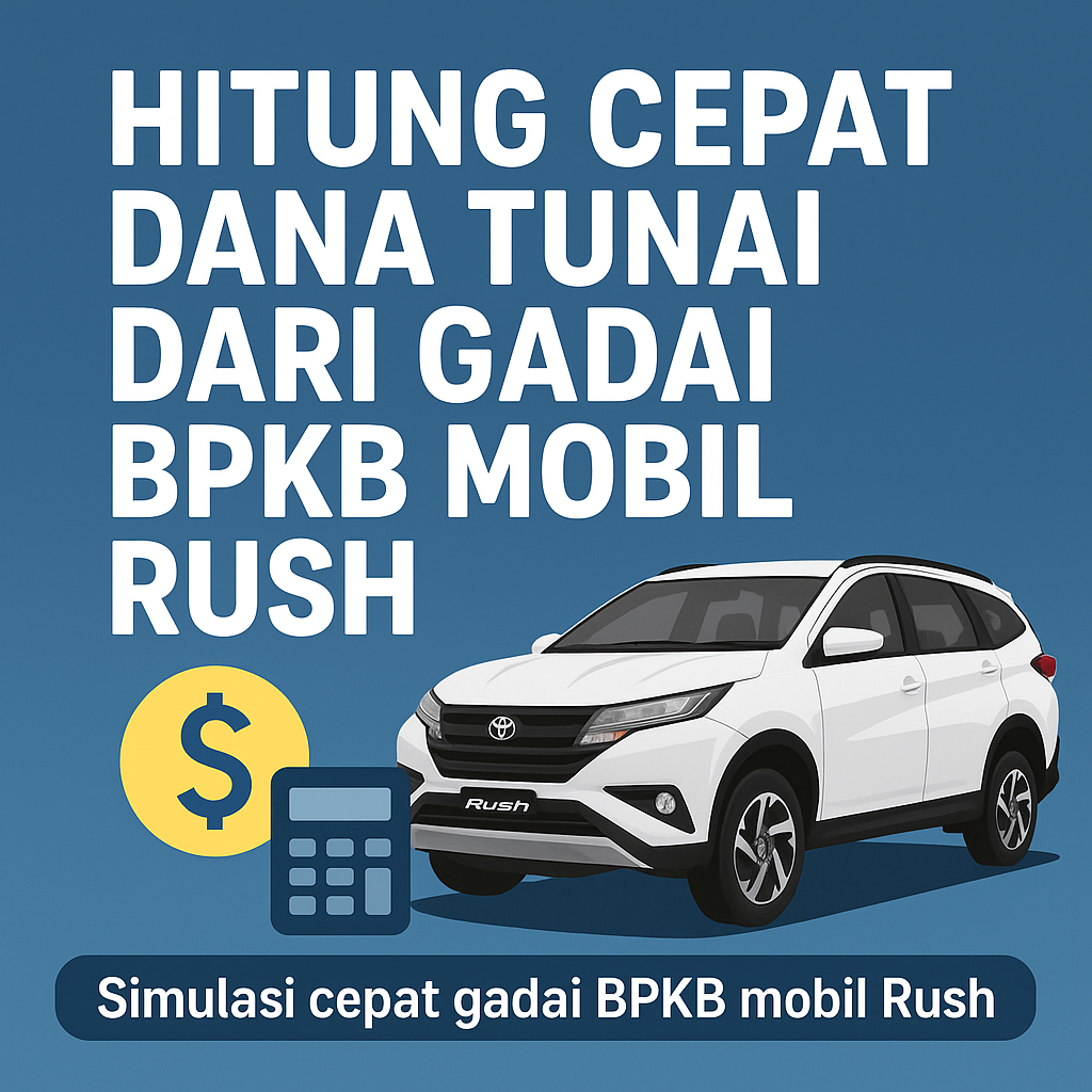Hitung Pencairan Pinjaman Dana Jaminan BPKB Mobil Rush, Proses Cepat & Mudah