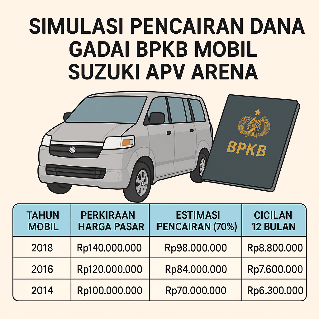 Panduan Lengkap Hitung Pinjaman Dana Tunai Jaminan BPKB Suzuki APV Arena