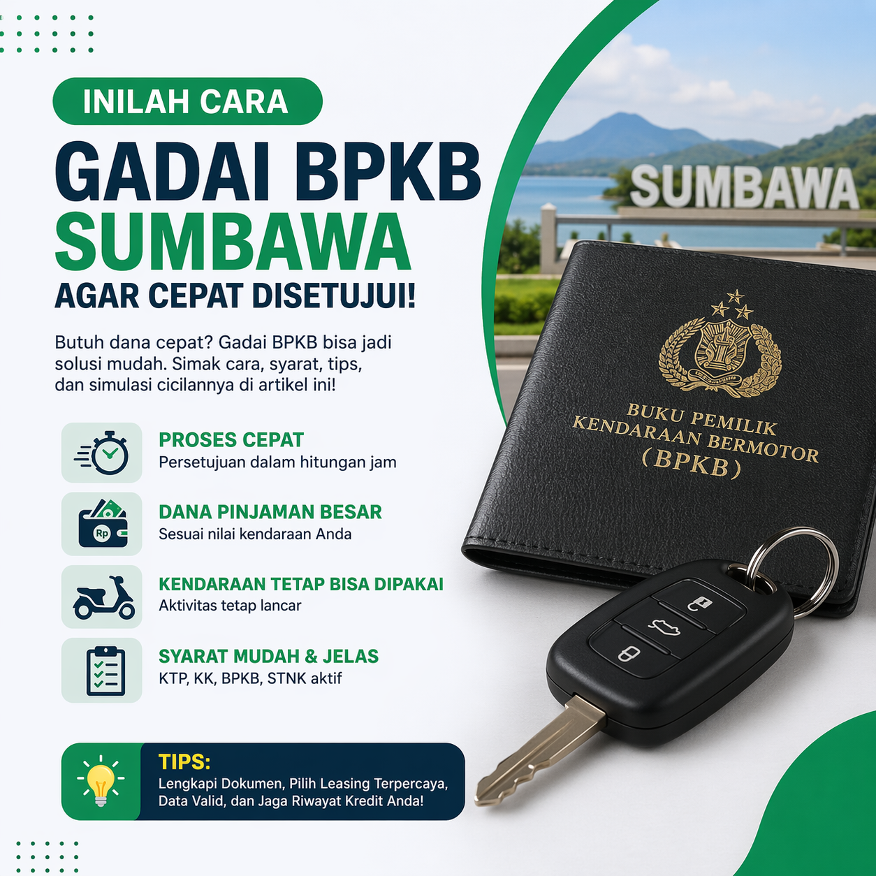 Pinjaman Dana Jaminan BPKB Sumbawa Syarat Mudah, Proses Cepat Cair