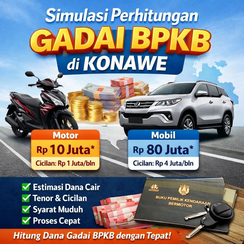 Hitung Estimasi Pinjaman Anda Lewat Simulasi Pinjaman Dana Jaminan BPKB di Konawe