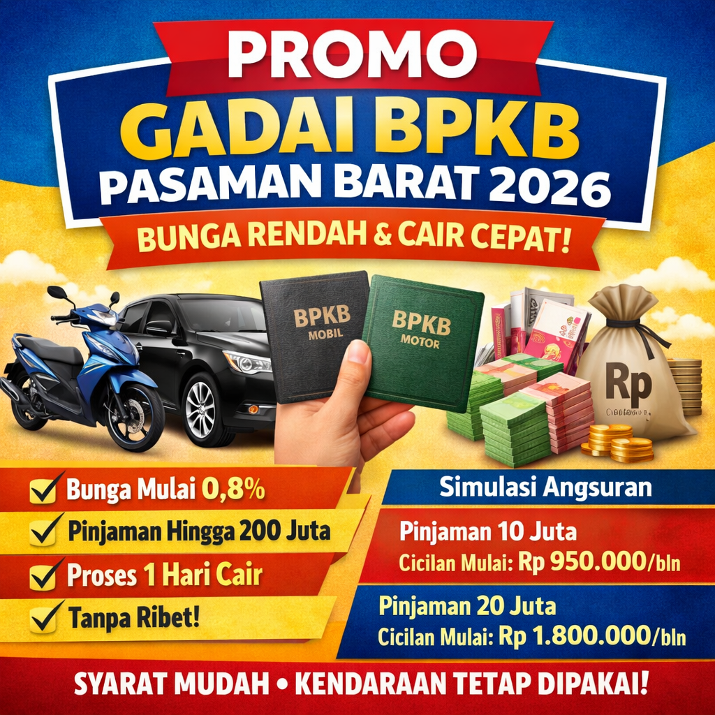 Simulasi Pinjaman Dana Jaminan BPKB Pasaman Barat Terbaru Lengkap