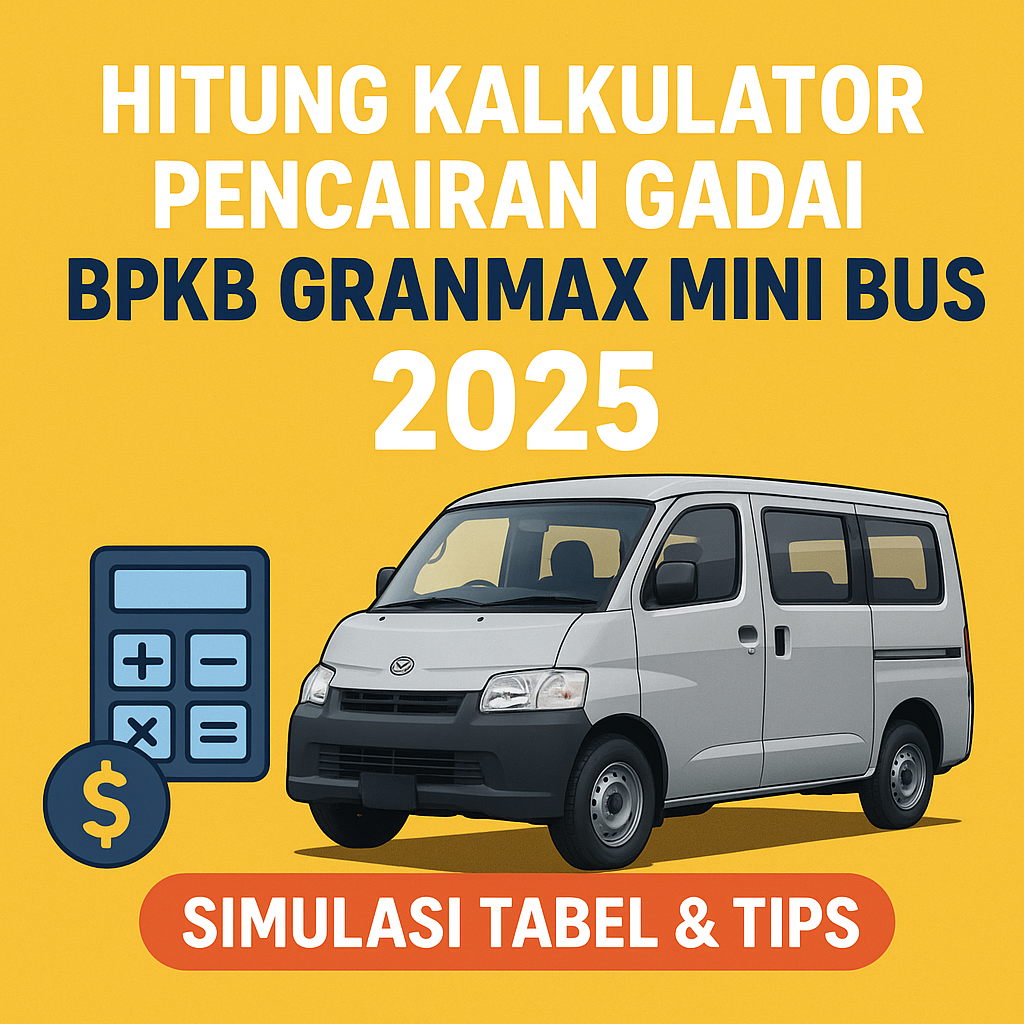 Hitung Kalkulator Pencairan Pinjaman Dana Jaminan BPKB Gran Max Mini Bus