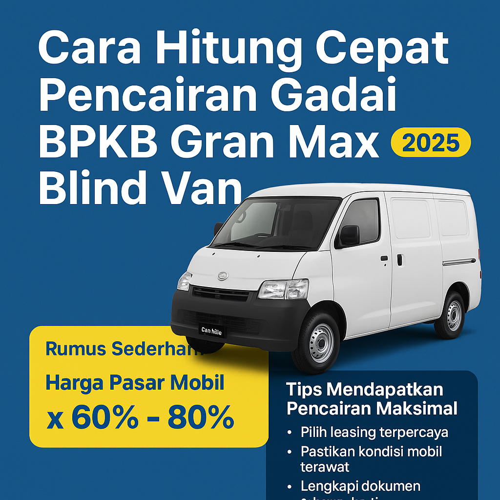 Perhitungan Pinjaman Dana Jaminan BPKB Gran Max Blind Van Terbaru
