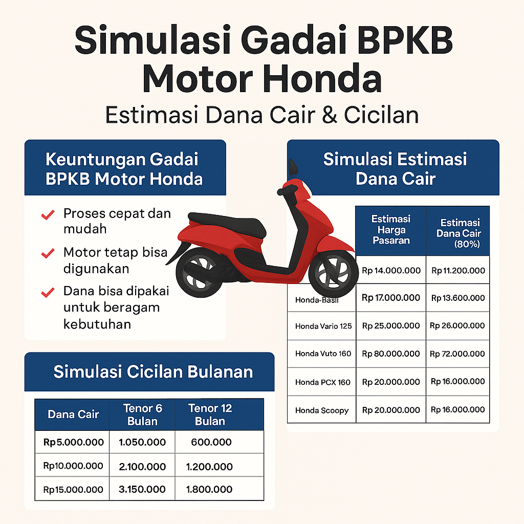 Panduan Simulasi Pinjaman Dana Jaminan BPKB Motor Honda Langsung Cair